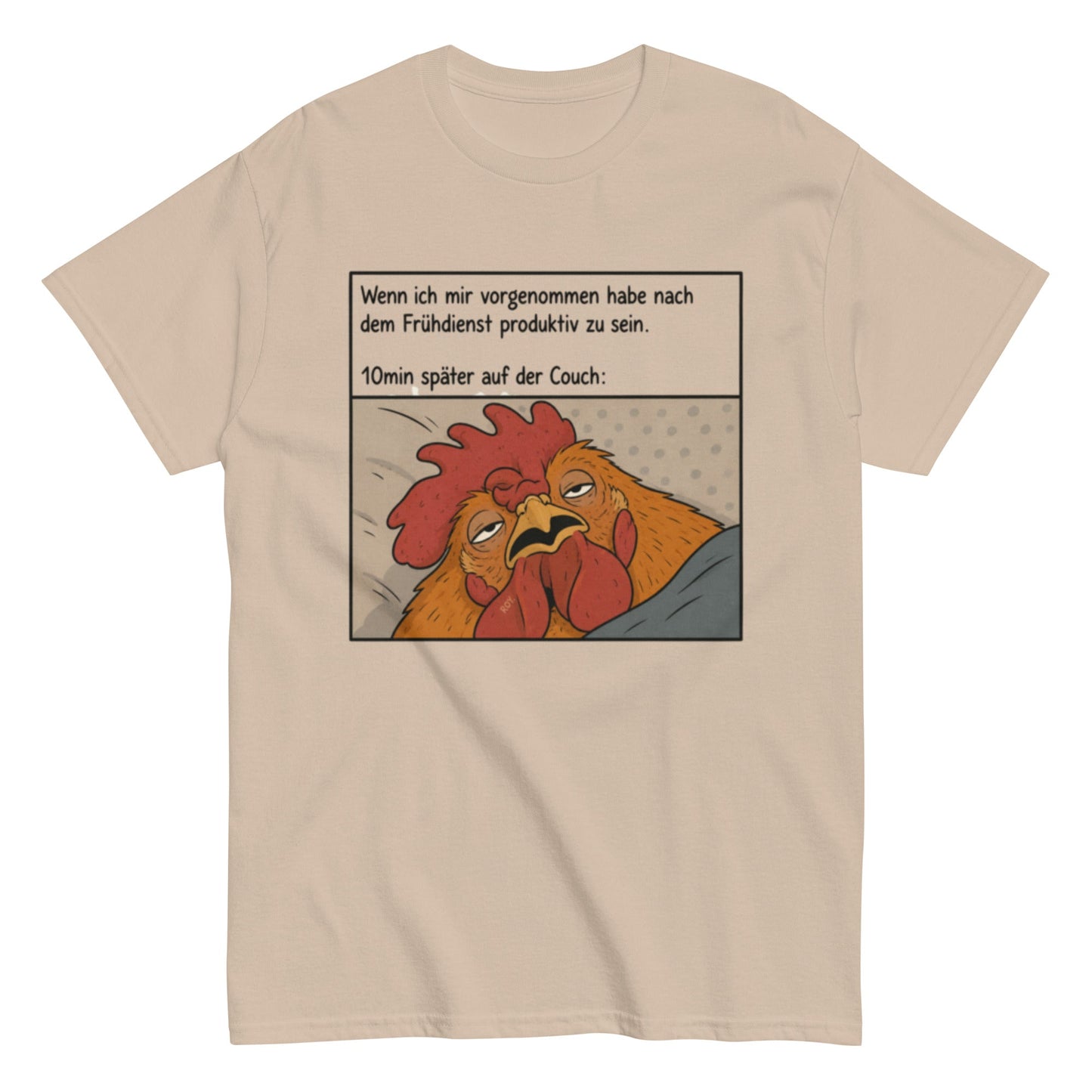 FRÜHDIENST 10 MIN COUCH - Lustiges Herren T-Shirt - SprücheKüche - Druckfrisch & frech