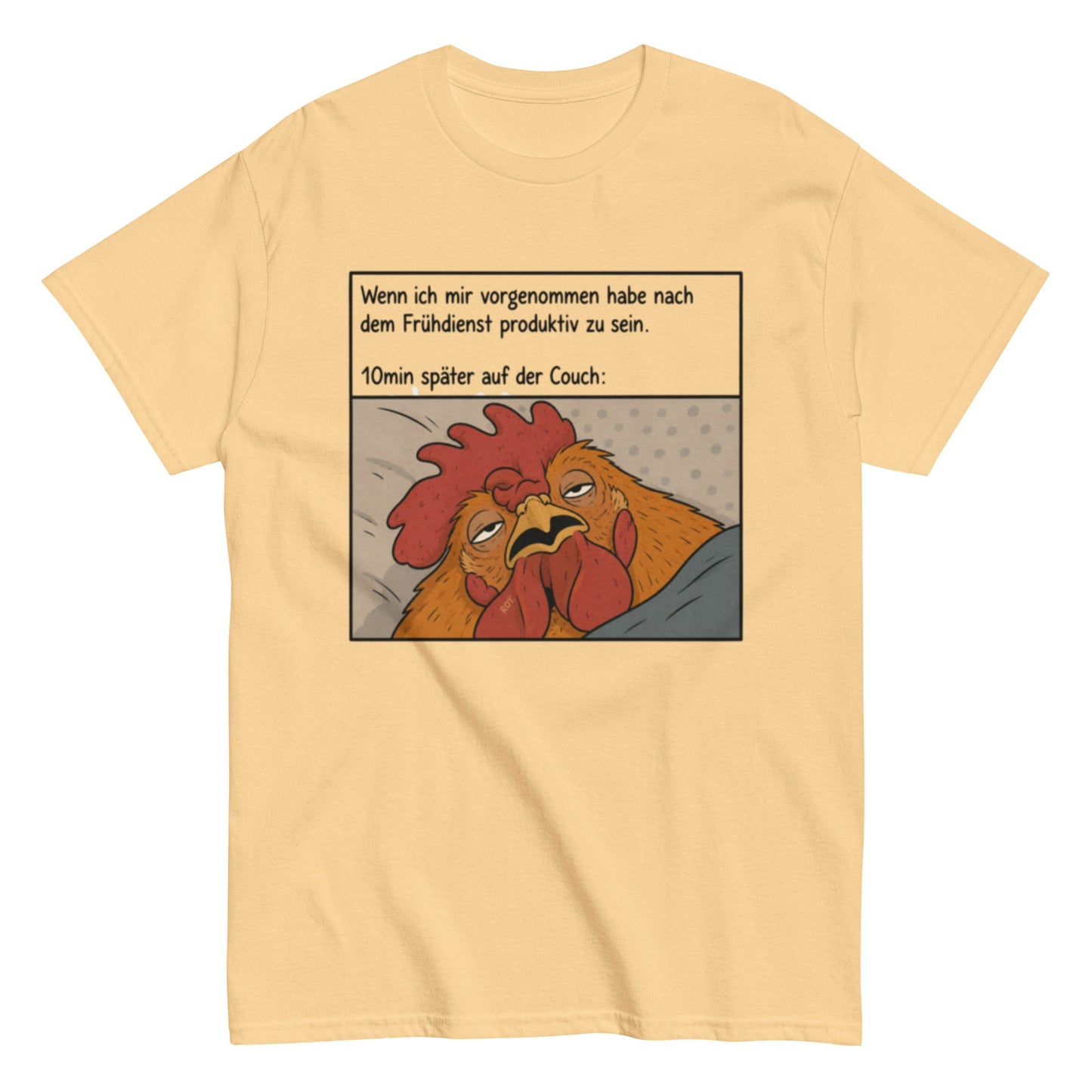 FRÜHDIENST 10 MIN COUCH - Lustiges Herren T-Shirt - SprücheKüche - Druckfrisch & frech