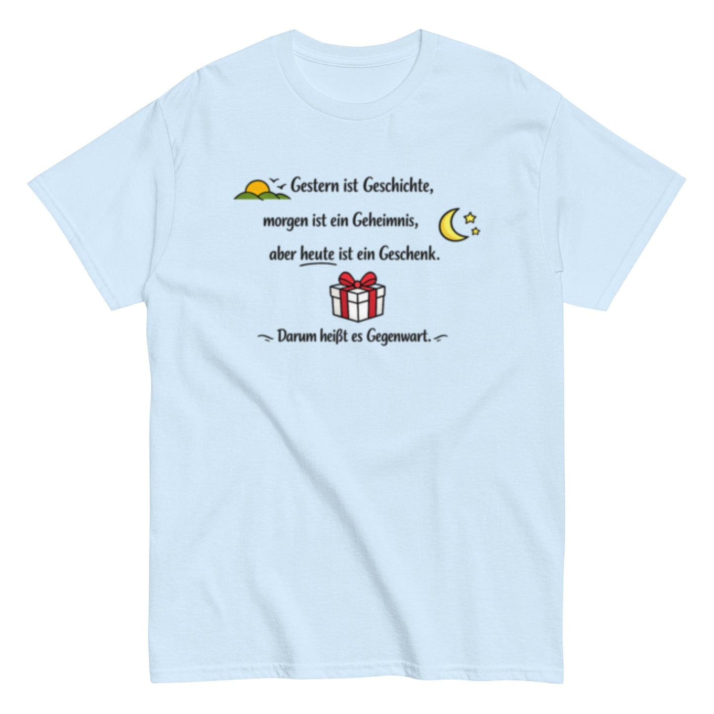 GESTERN, HEUTE, MORGEN Statement Herren T-Shirt - SprücheKüche - Druckfrisch & frech