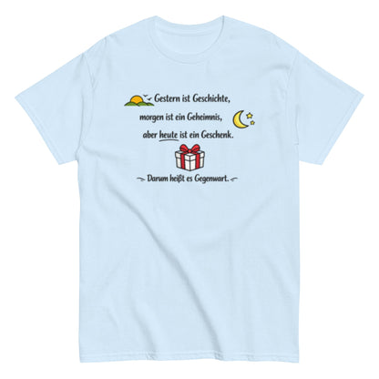 GESTERN, HEUTE, MORGEN Statement Herren T-Shirt - SprücheKüche - Druckfrisch & frech