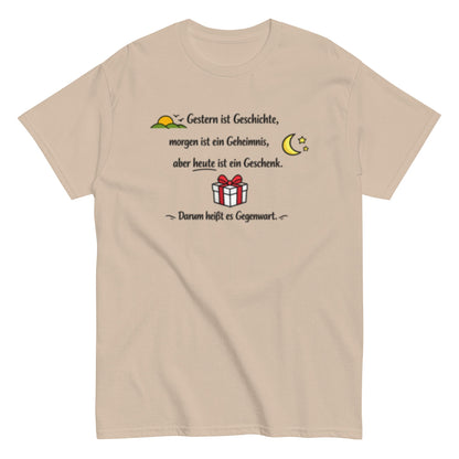 GESTERN, HEUTE, MORGEN Statement Herren T-Shirt - SprücheKüche - Druckfrisch & frech
