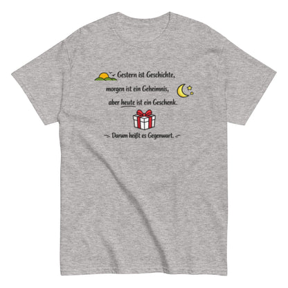 GESTERN, HEUTE, MORGEN Statement Herren T-Shirt - SprücheKüche - Druckfrisch & frech