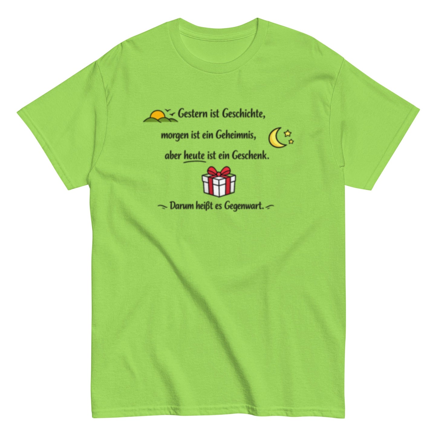 GESTERN, HEUTE, MORGEN Statement Herren T-Shirt - SprücheKüche - Druckfrisch & frech