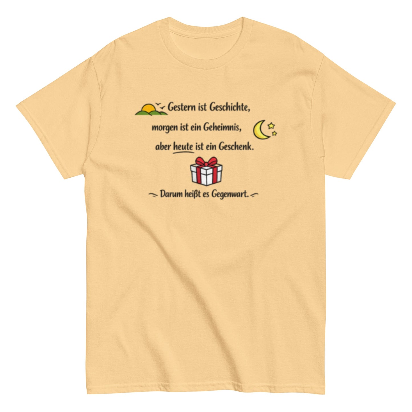 GESTERN, HEUTE, MORGEN Statement Herren T-Shirt - SprücheKüche - Druckfrisch & frech