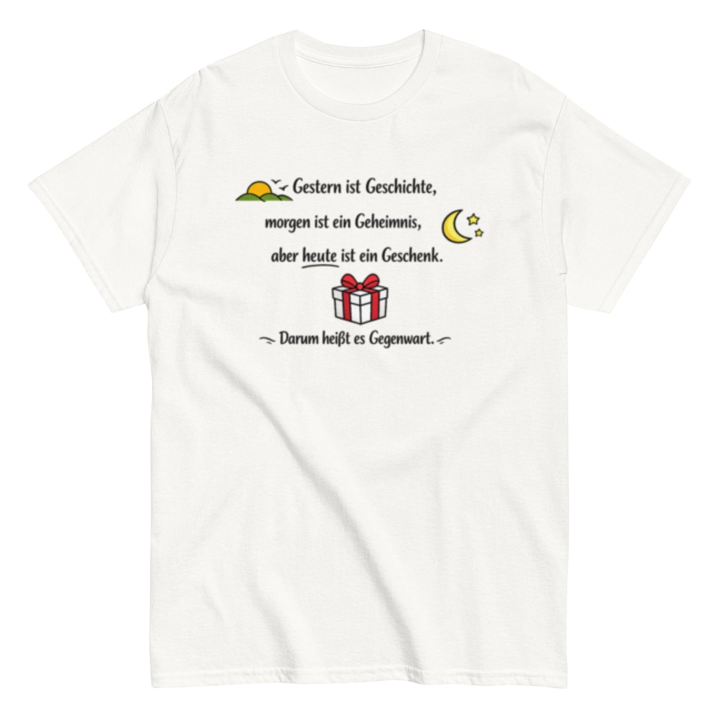 GESTERN, HEUTE, MORGEN Statement Herren T-Shirt - SprücheKüche - Druckfrisch & frech