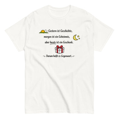 GESTERN, HEUTE, MORGEN Statement Herren T-Shirt - SprücheKüche - Druckfrisch & frech