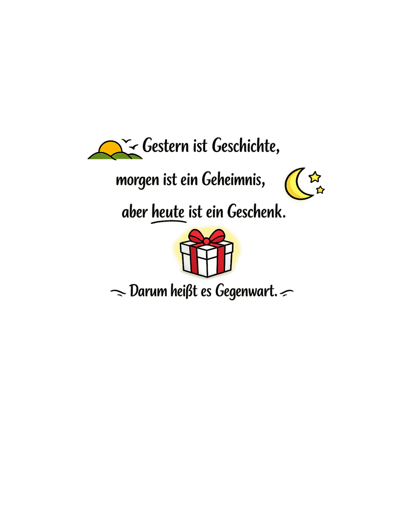 GESTERN, HEUTE, MORGEN Statement Herren T-Shirt - SprücheKüche - Druckfrisch & frech