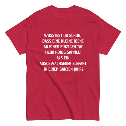 Honigbiene Elefant Tierquatsch - Lustiges Unisex T-Shirt - SprücheKüche - Druckfrisch & frech