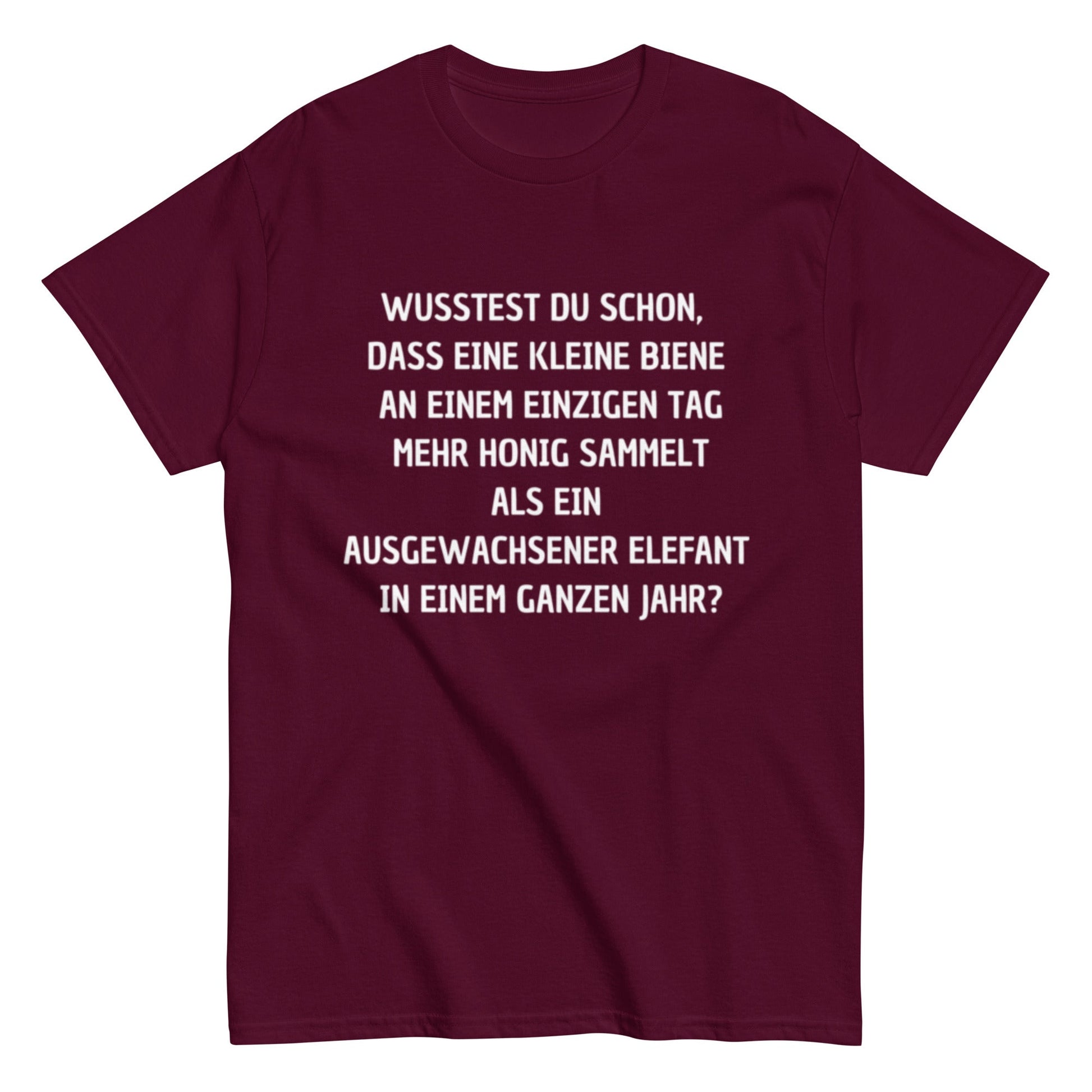 Honigbiene Elefant Tierquatsch - Lustiges Unisex T-Shirt - SprücheKüche - Druckfrisch & frech