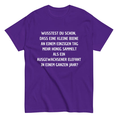 Honigbiene Elefant Tierquatsch - Lustiges Unisex T-Shirt - SprücheKüche - Druckfrisch & frech