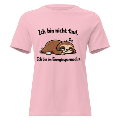 Ich bin im Energiesparmodus - Lustiges Faultier Frauen T-Shirt - SprücheKüche - Druckfrisch & frech