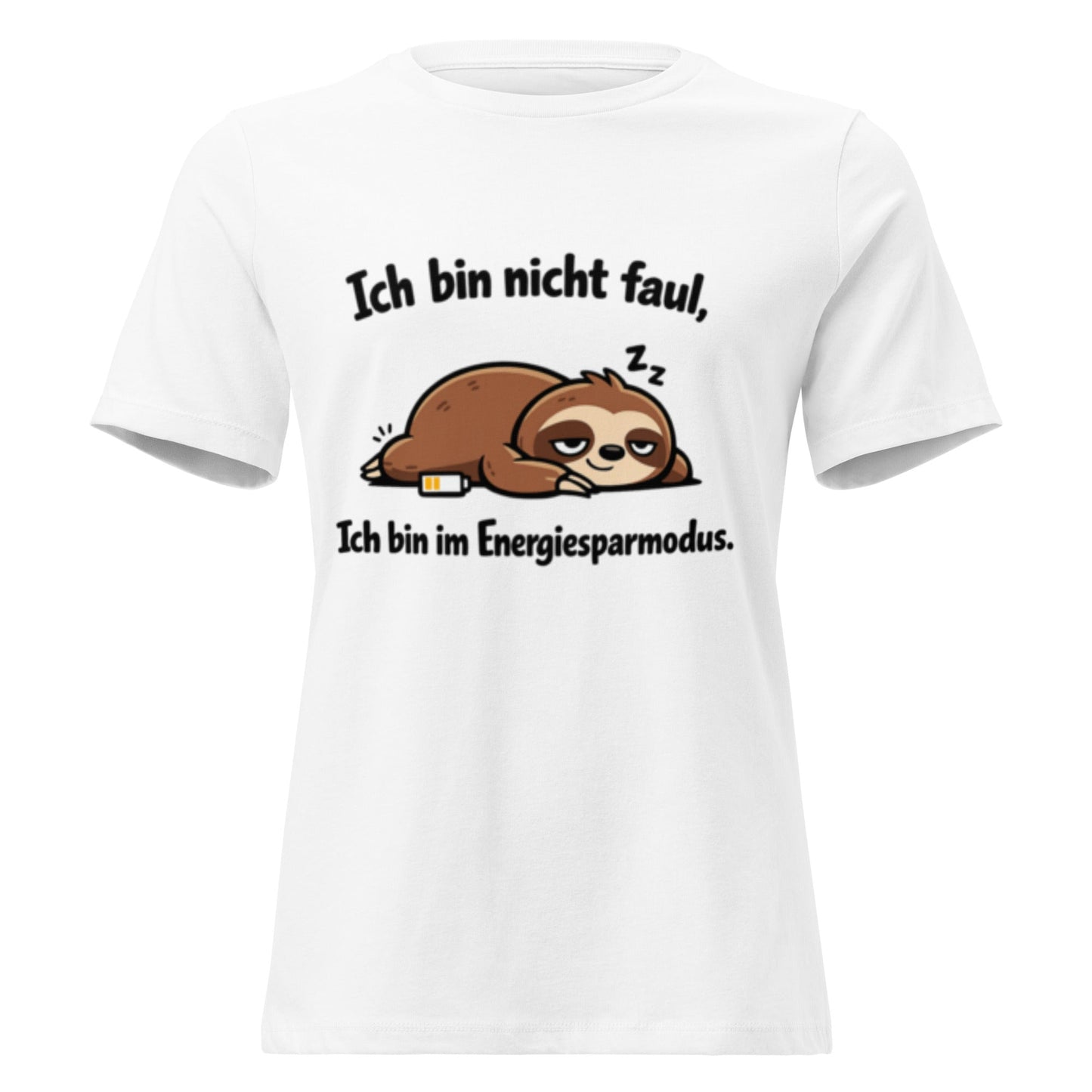 Ich bin im Energiesparmodus - Lustiges Faultier Frauen T-Shirt - SprücheKüche - Druckfrisch & frech