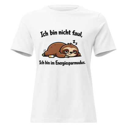Ich bin im Energiesparmodus - Lustiges Faultier Frauen T-Shirt - SprücheKüche - Druckfrisch & frech