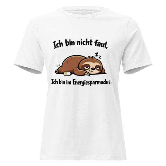 Ich bin im Energiesparmodus - Lustiges Faultier Frauen T-Shirt - SprücheKüche - Druckfrisch & frech