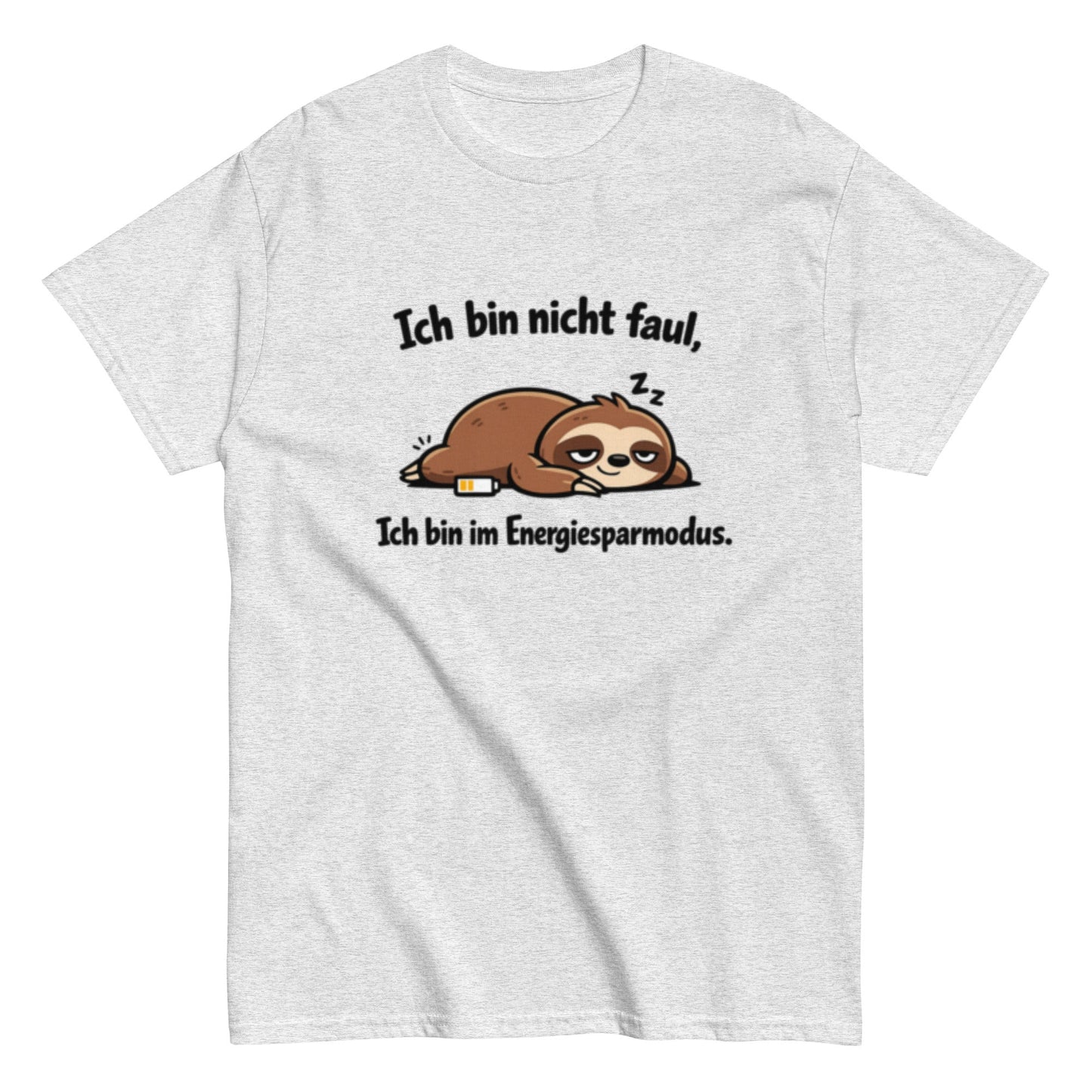 Ich bin im Energiesparmodus - Lustiges Faultier Unisex T-Shirt - SprücheKüche - Druckfrisch & frech