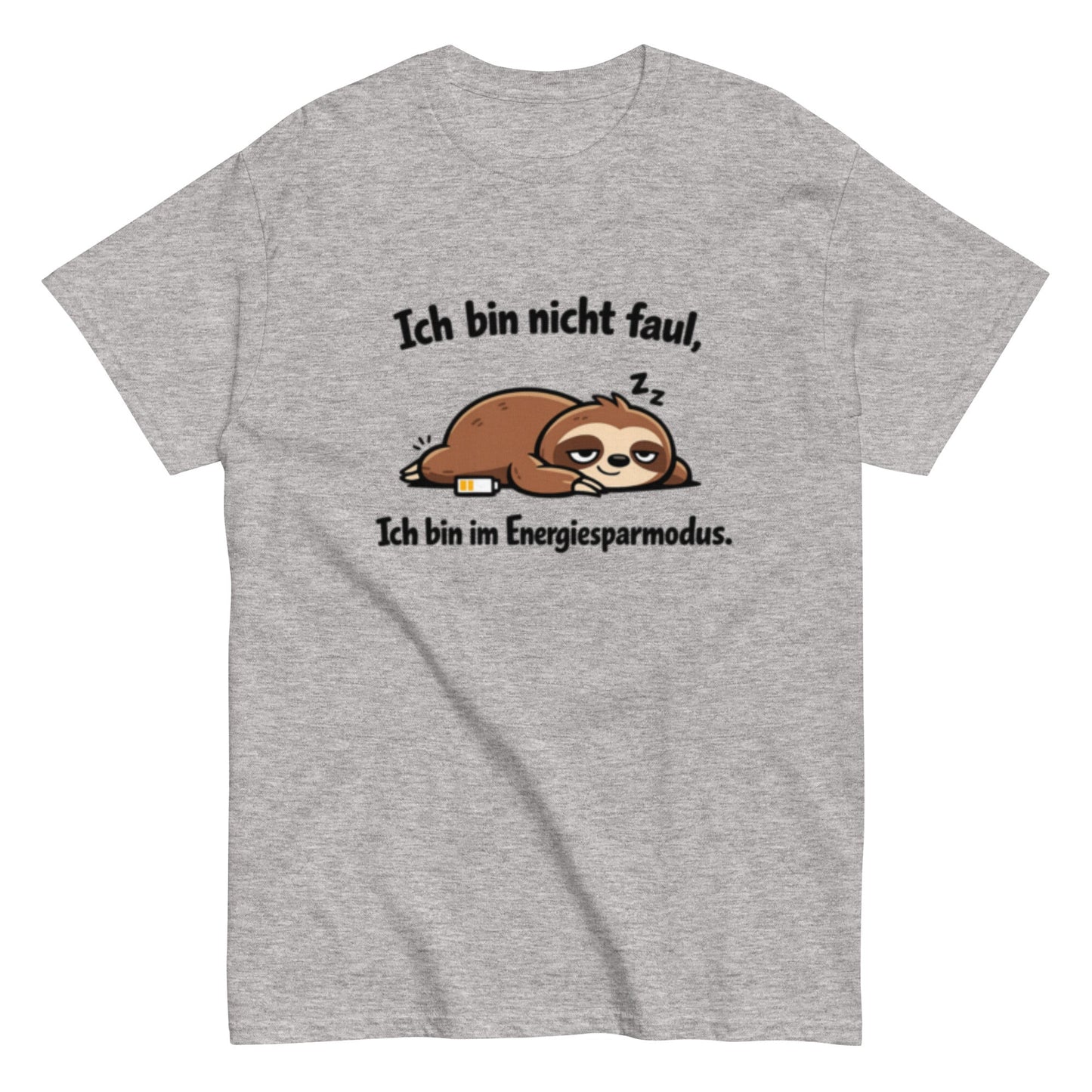 Ich bin im Energiesparmodus - Lustiges Faultier Unisex T-Shirt - SprücheKüche - Druckfrisch & frech