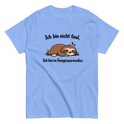 Ich bin im Energiesparmodus - Lustiges Faultier Unisex T-Shirt - SprücheKüche - Druckfrisch & frech