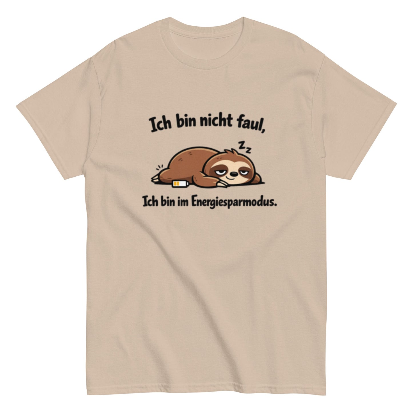 Ich bin im Energiesparmodus - Lustiges Faultier Unisex T-Shirt - SprücheKüche - Druckfrisch & frech