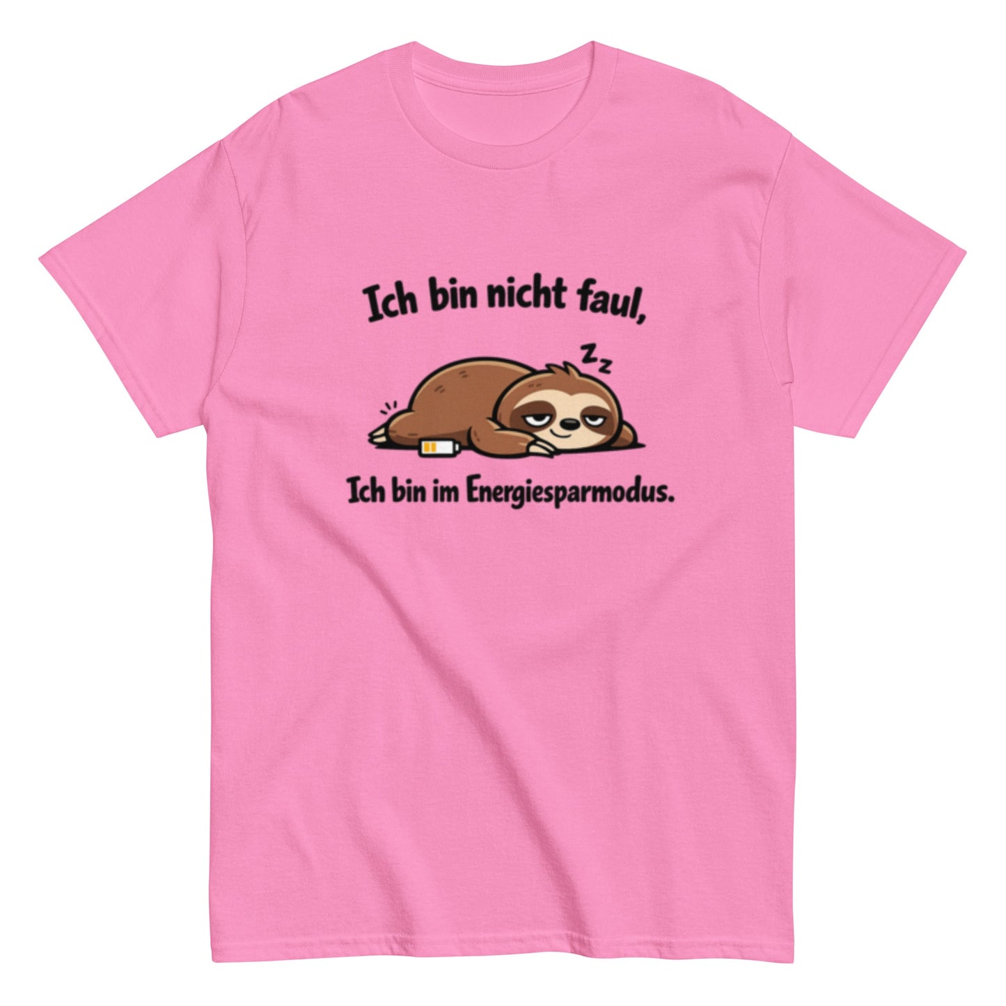 Ich bin im Energiesparmodus - Lustiges Faultier Unisex T-Shirt - SprücheKüche - Druckfrisch & frech