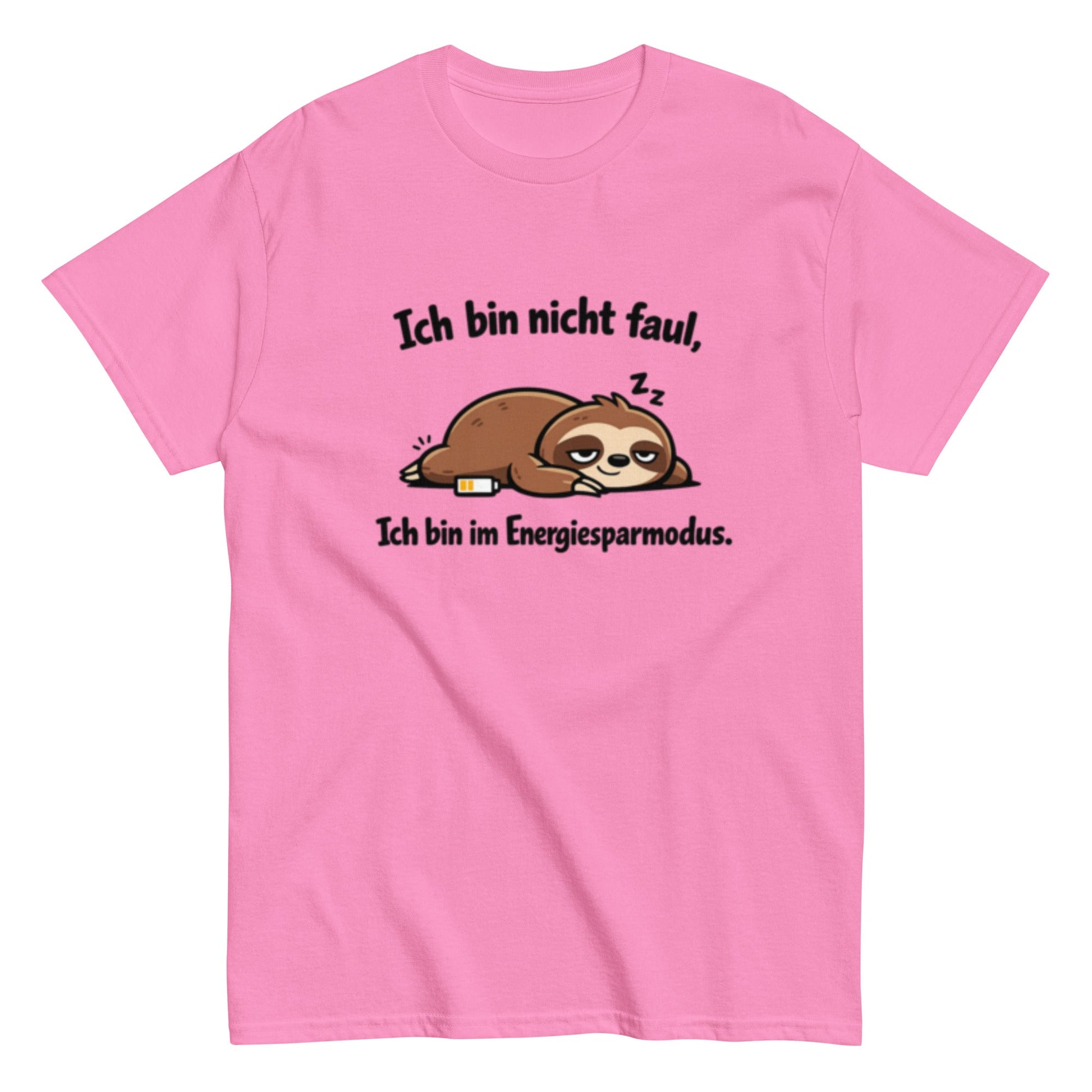 Ich bin im Energiesparmodus - Lustiges Faultier Unisex T-Shirt - SprücheKüche - Druckfrisch & frech