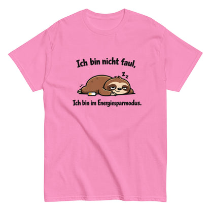 Ich bin im Energiesparmodus - Lustiges Faultier Unisex T-Shirt - SprücheKüche - Druckfrisch & frech