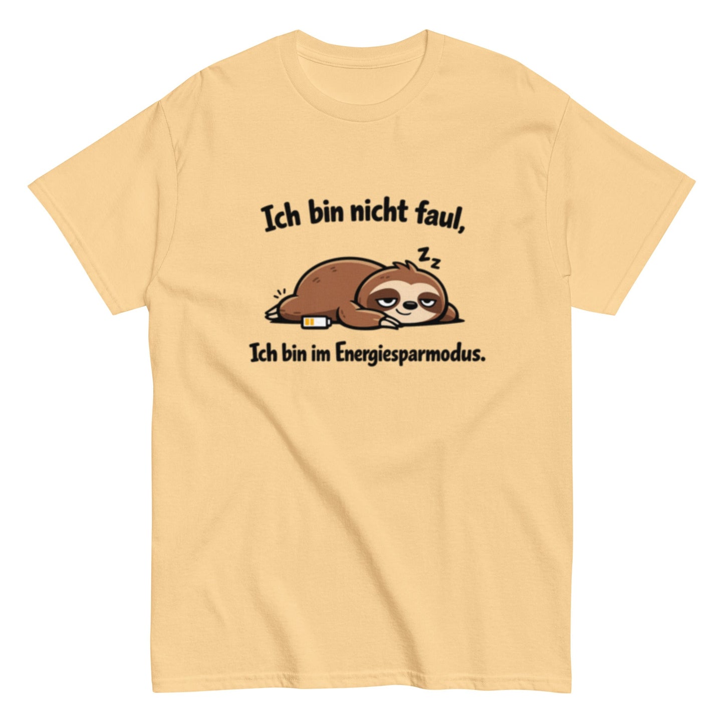 Ich bin im Energiesparmodus - Lustiges Faultier Unisex T-Shirt - SprücheKüche - Druckfrisch & frech