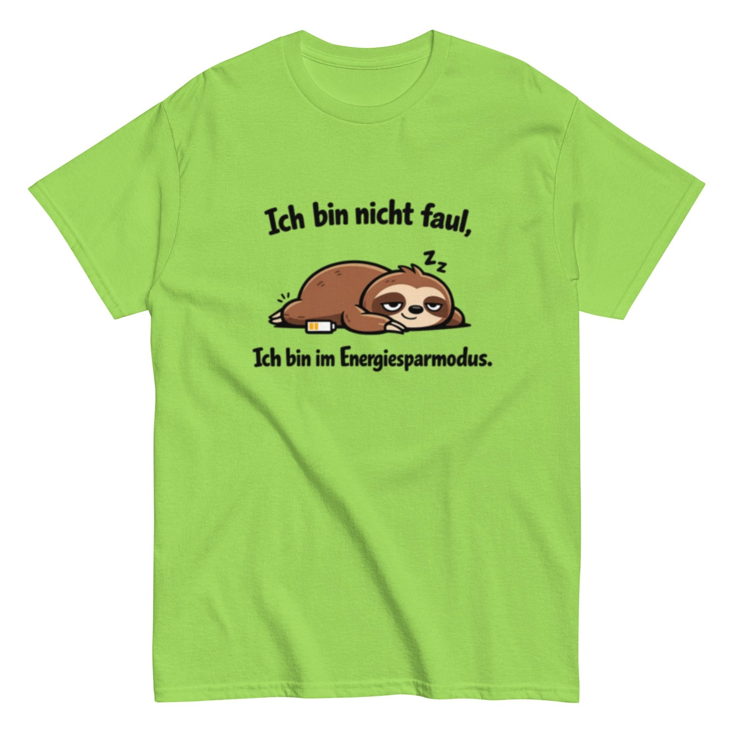 Ich bin im Energiesparmodus - Lustiges Faultier Unisex T-Shirt - SprücheKüche - Druckfrisch & frech