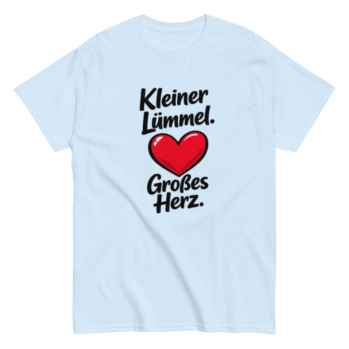 Kleiner Lümmel, großes Herz - Lustiges Unisex T-Shirt - SprücheKüche - Druckfrisch & frech