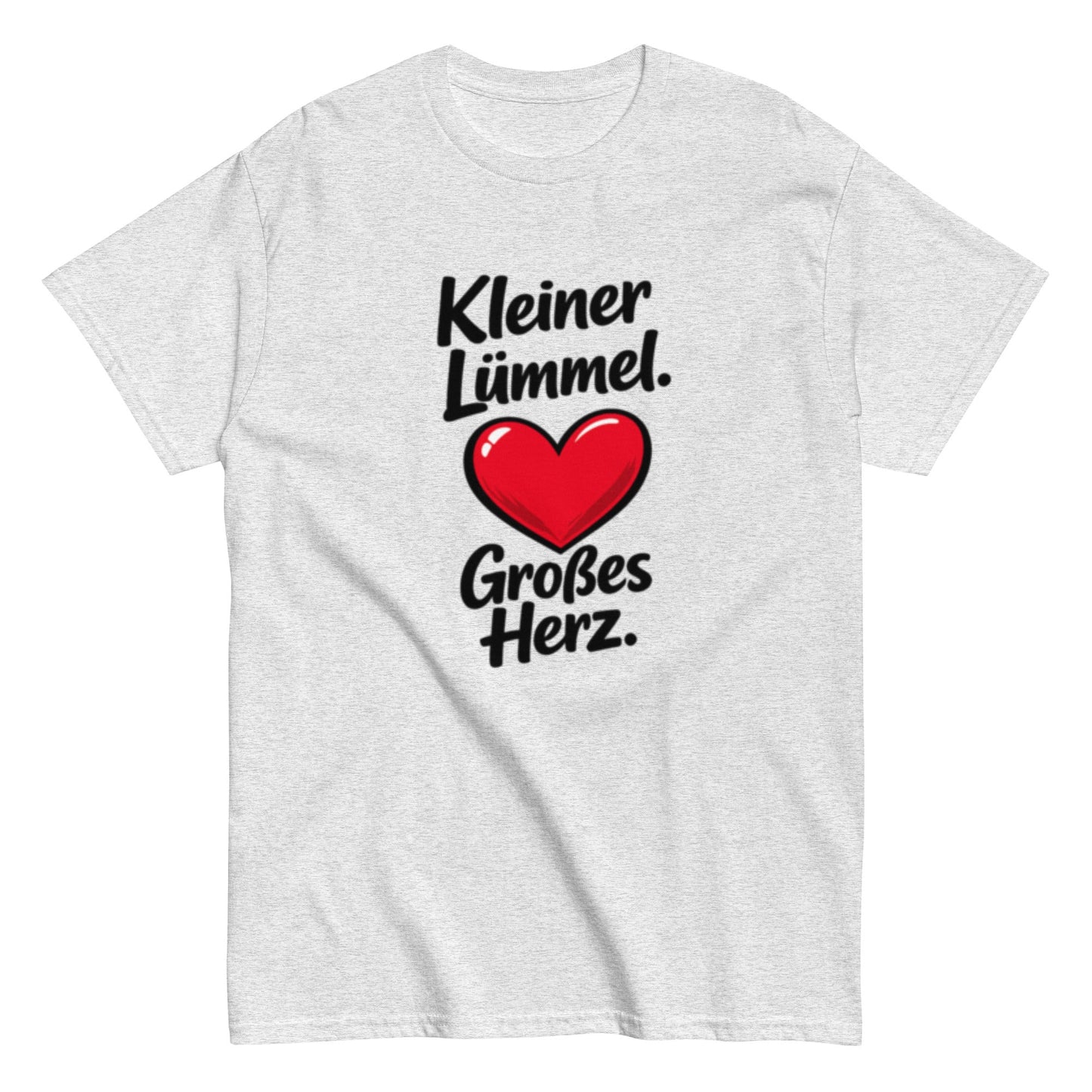 Kleiner Lümmel, großes Herz - Lustiges Unisex T-Shirt - SprücheKüche - Druckfrisch & frech