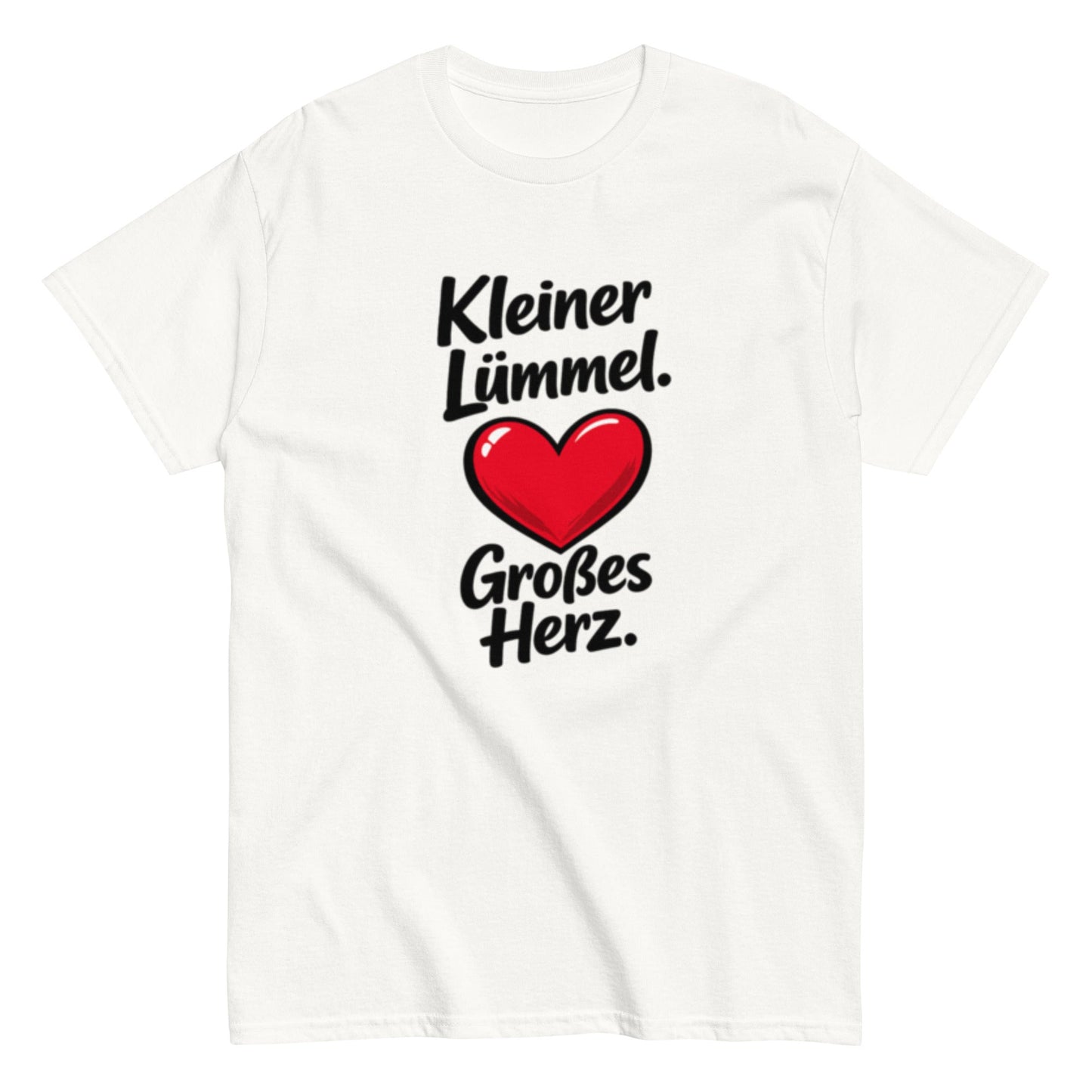 Kleiner Lümmel, großes Herz - Lustiges Unisex T-Shirt - SprücheKüche - Druckfrisch & frech