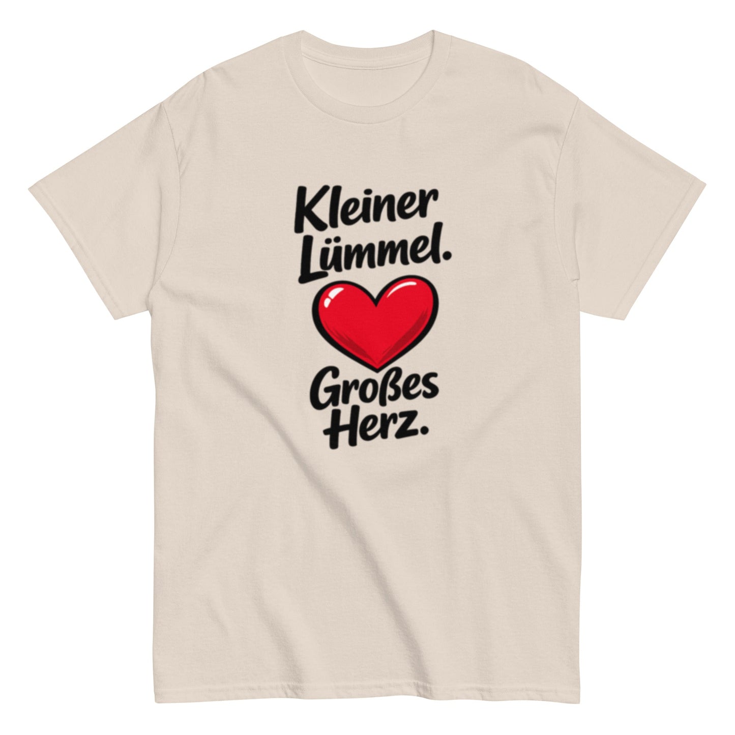 Kleiner Lümmel, großes Herz - Lustiges Unisex T-Shirt - SprücheKüche - Druckfrisch & frech