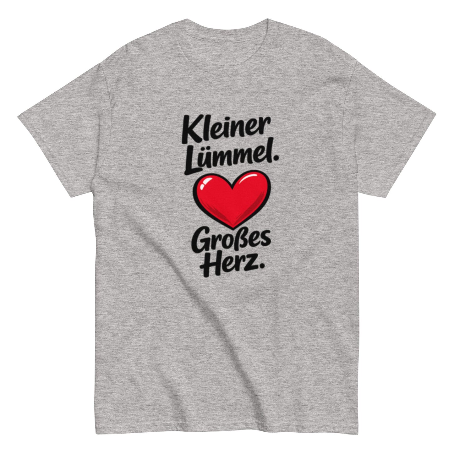 Kleiner Lümmel, großes Herz - Lustiges Unisex T-Shirt - SprücheKüche - Druckfrisch & frech
