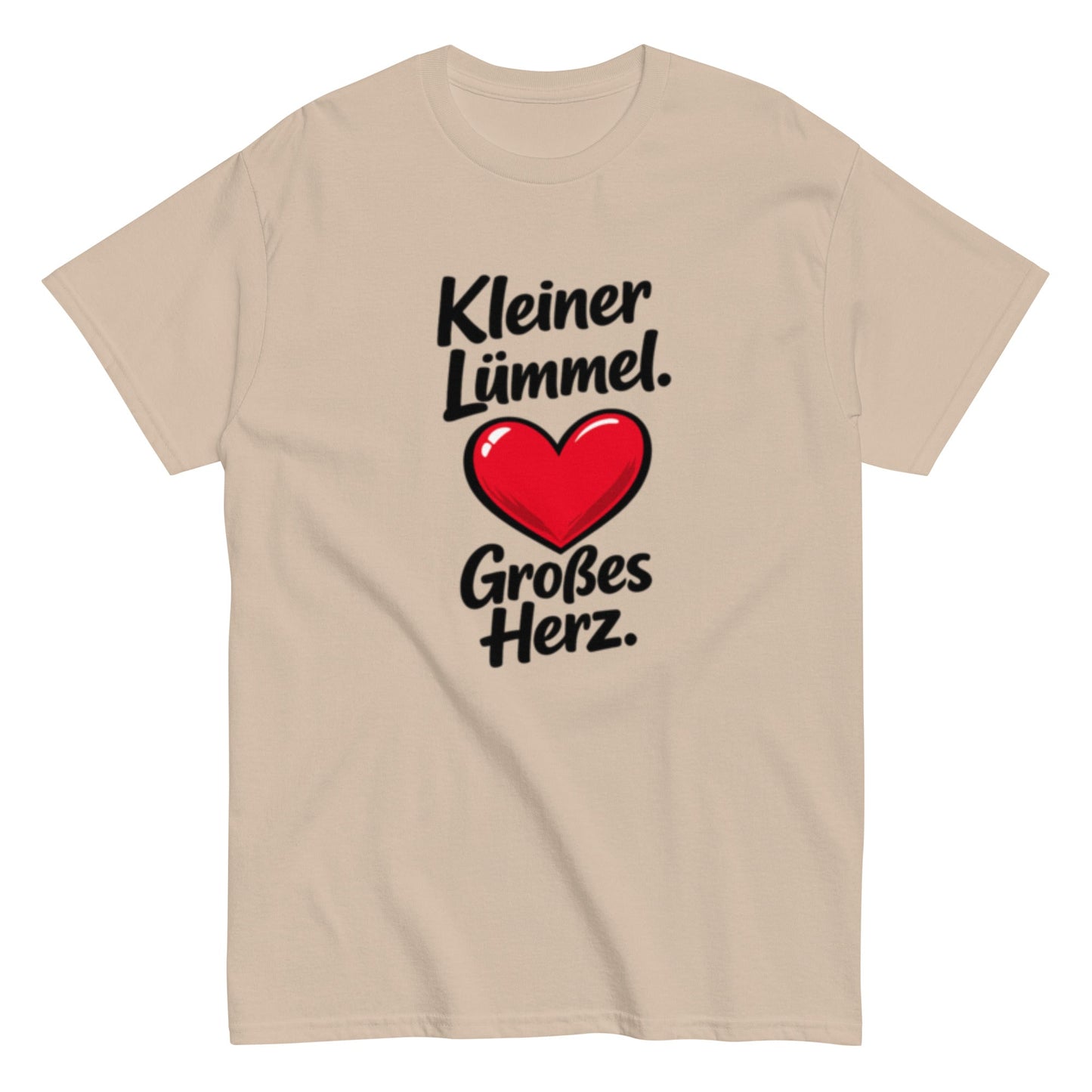 Kleiner Lümmel, großes Herz - Lustiges Unisex T-Shirt - SprücheKüche - Druckfrisch & frech