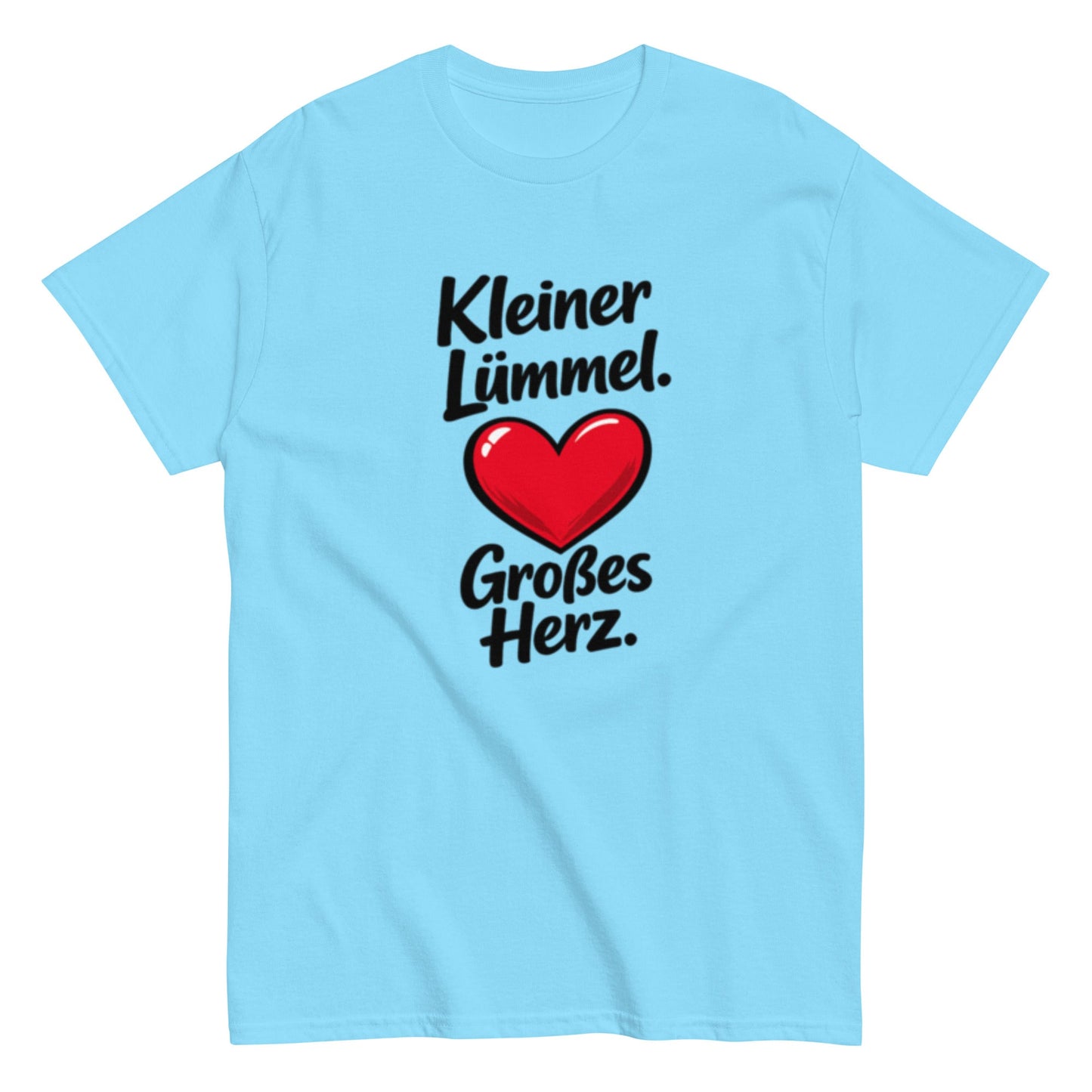 Kleiner Lümmel, großes Herz - Lustiges Unisex T-Shirt - SprücheKüche - Druckfrisch & frech