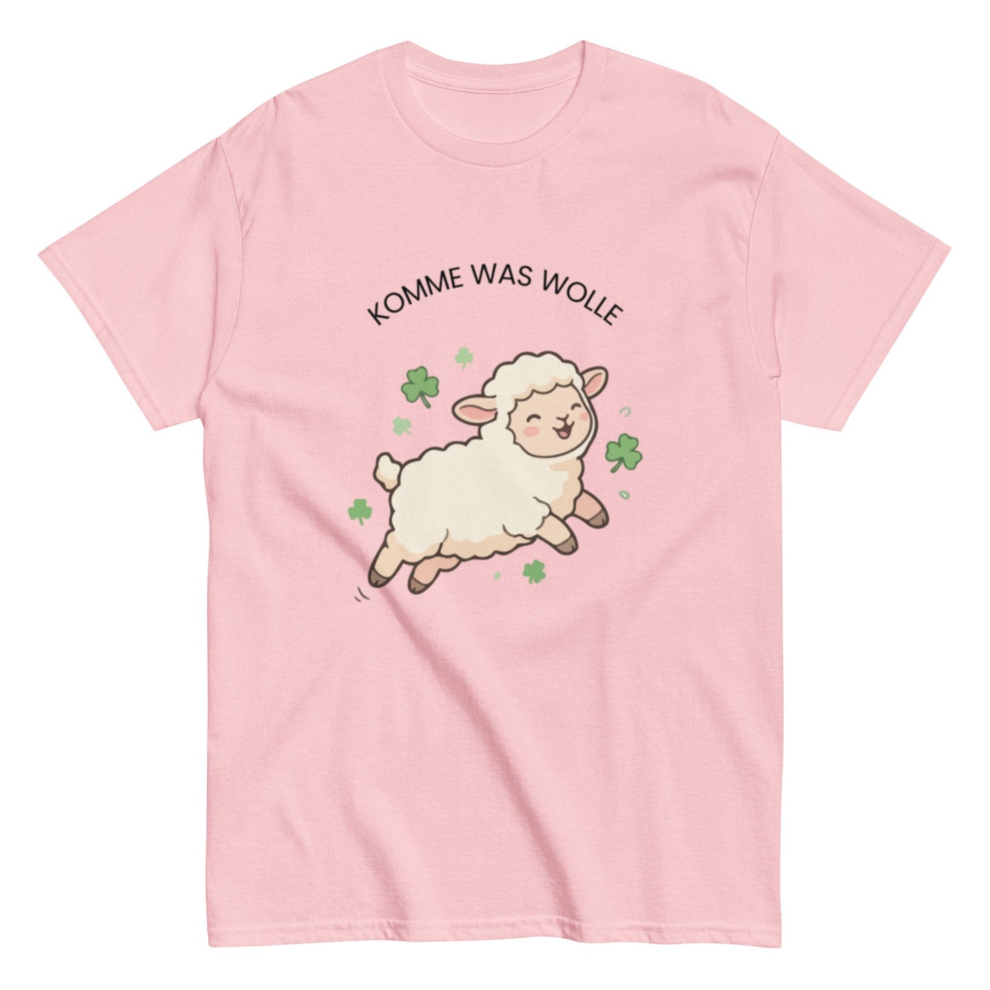 KOMME WAS WOLLE“ – Lustiges Unisex Schaf T-Shirt - SprücheKüche - Druckfrisch & frech