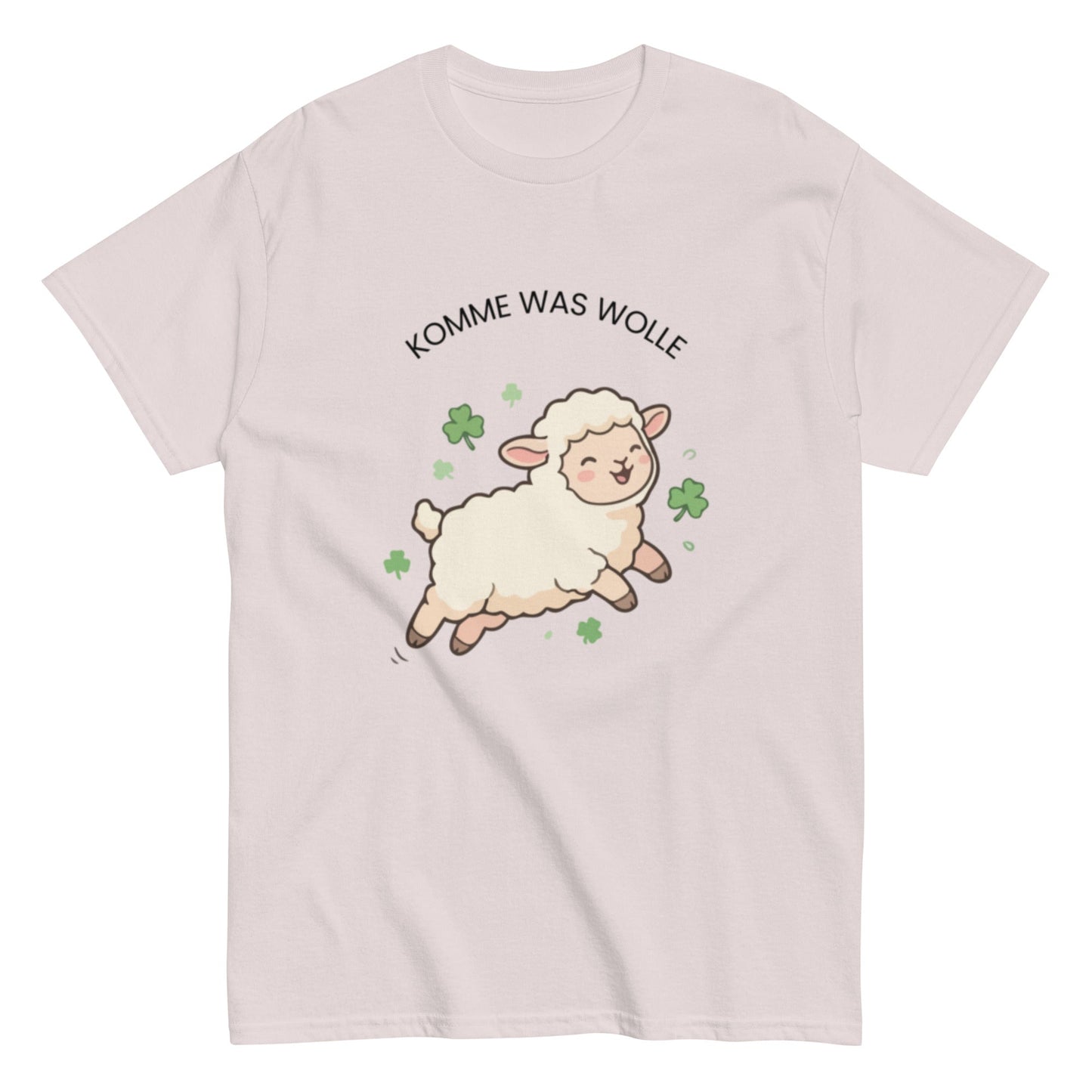 KOMME WAS WOLLE“ – Lustiges Unisex Schaf T-Shirt - SprücheKüche - Druckfrisch & frech