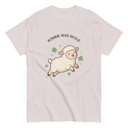 KOMME WAS WOLLE“ – Lustiges Unisex Schaf T-Shirt - SprücheKüche - Druckfrisch & frech
