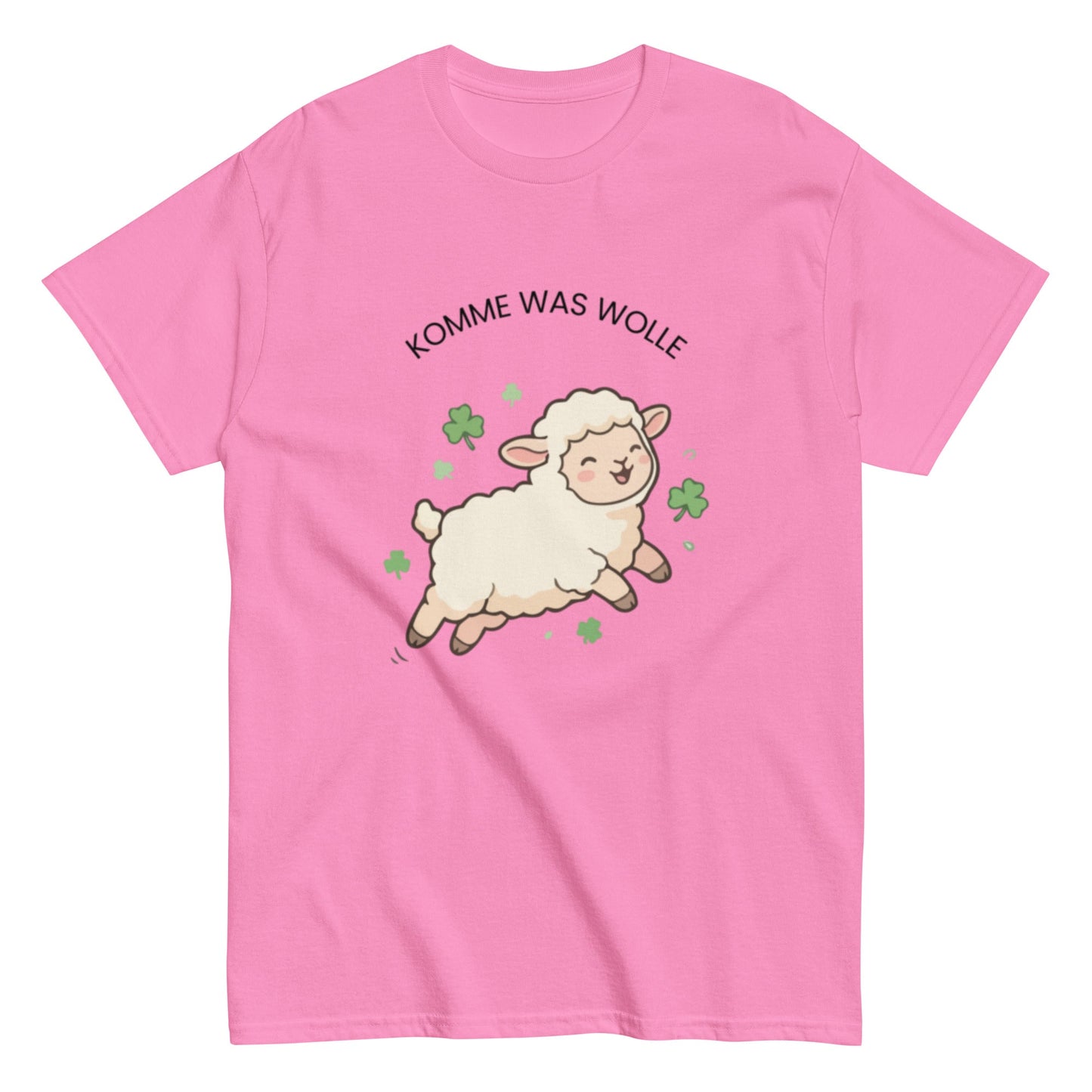 KOMME WAS WOLLE“ – Lustiges Unisex Schaf T-Shirt - SprücheKüche - Druckfrisch & frech