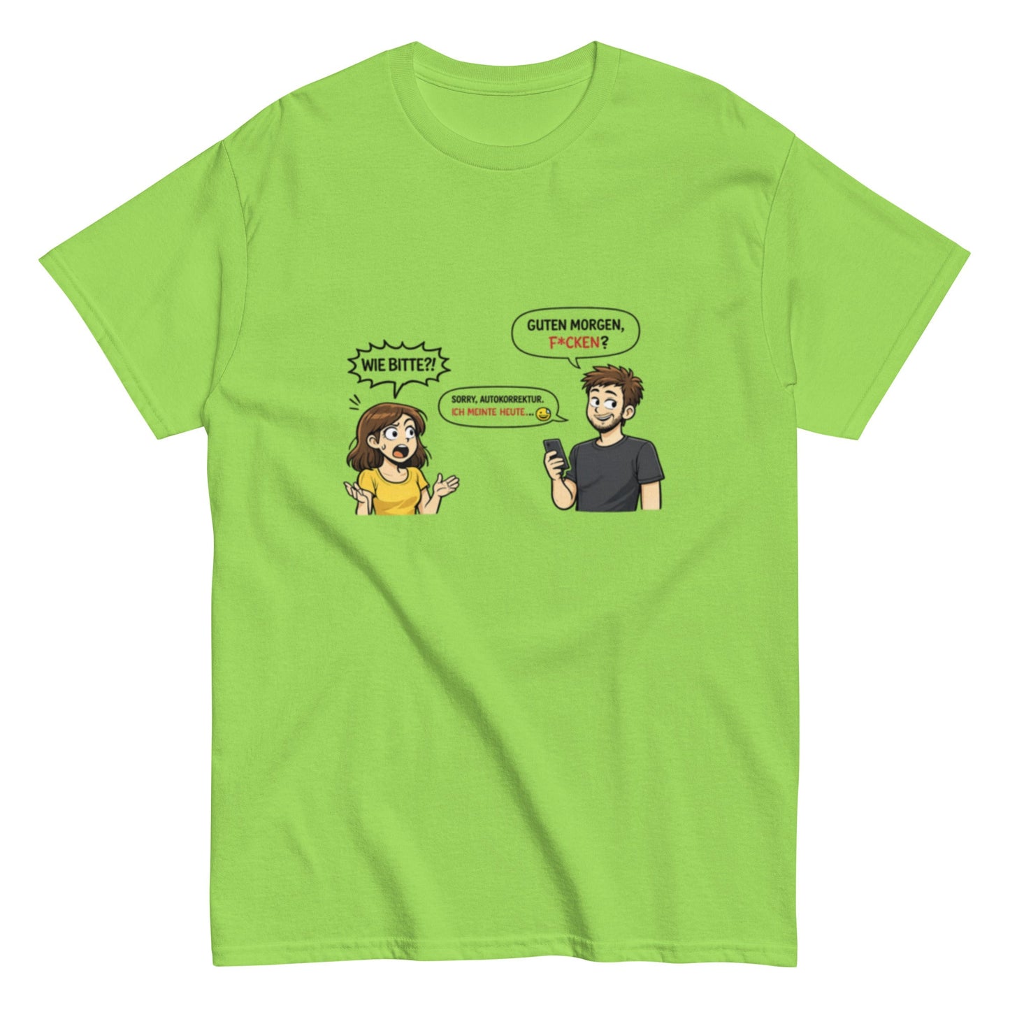 Lustiges Autokorrektur T-Shirt – F*cken? Wie bitte? Sarkastischer Chat Spruch – Lustiges T-Shirt, Herren, Frauen, Unisex T-Shirt - SprücheKüche - Druckfrisch & frech