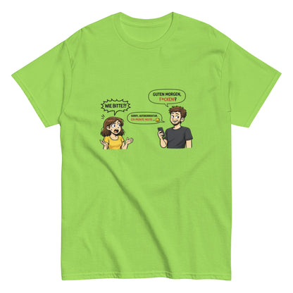 Lustiges Autokorrektur T-Shirt – F*cken? Wie bitte? Sarkastischer Chat Spruch – Lustiges T-Shirt, Herren, Frauen, Unisex T-Shirt - SprücheKüche - Druckfrisch & frech