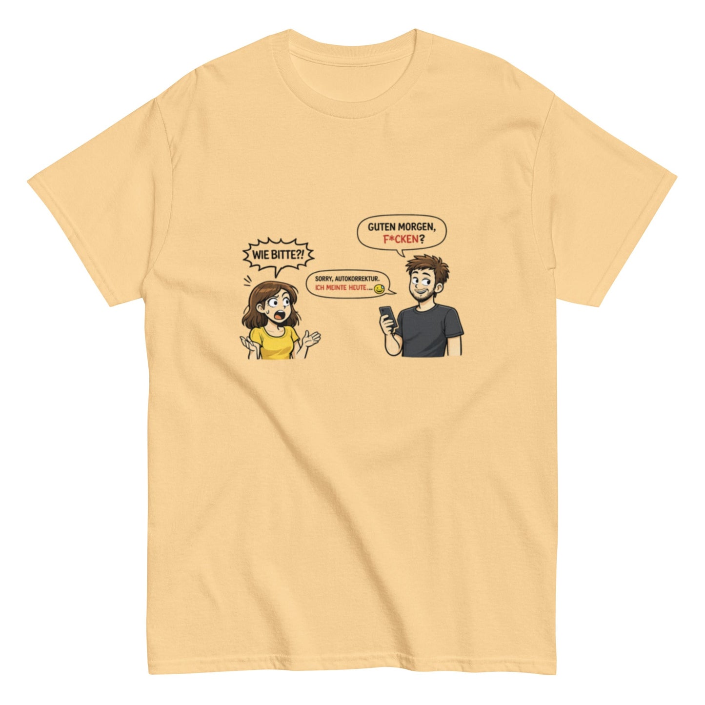 Lustiges Autokorrektur T-Shirt – F*cken? Wie bitte? Sarkastischer Chat Spruch – Lustiges T-Shirt, Herren, Frauen, Unisex T-Shirt - SprücheKüche - Druckfrisch & frech