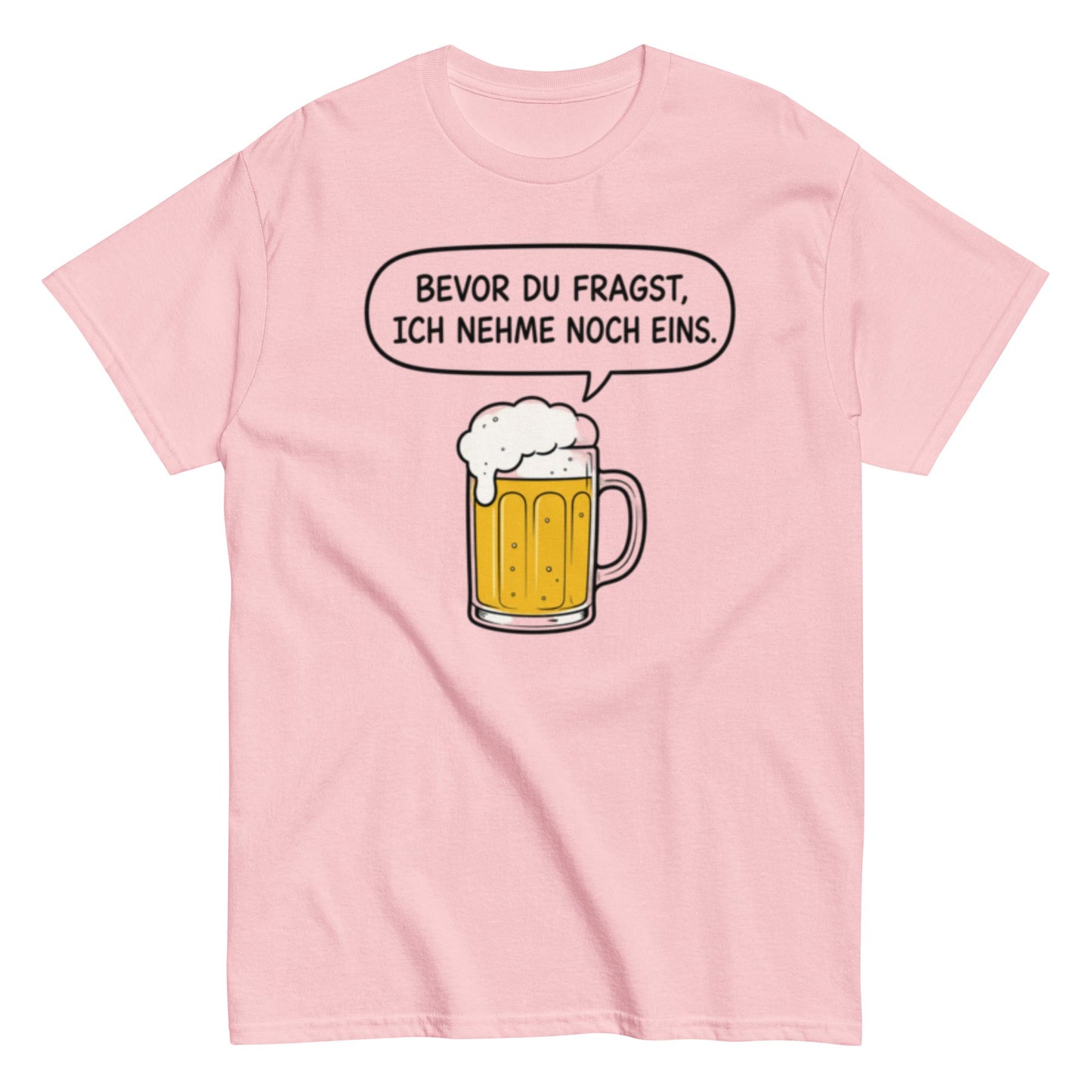 Lustiges Bier T-Shirt „Bevor du fragst, ich nehme noch eins“ – Minimalistischer Comic Style, Herren & Damen,Unisex T-Shirt - SprücheKüche - Druckfrisch & frech