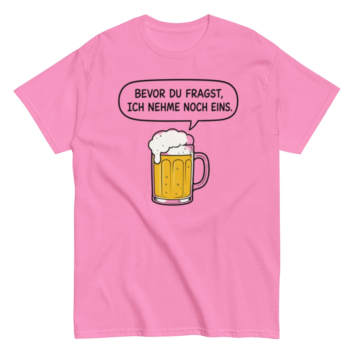Lustiges Bier T-Shirt „Bevor du fragst, ich nehme noch eins“ – Minimalistischer Comic Style, Herren & Damen,Unisex T-Shirt - SprücheKüche - Druckfrisch & frech