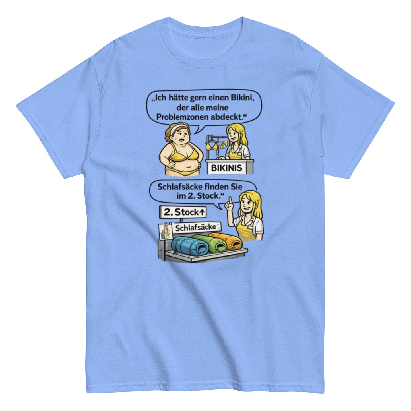 Lustiges Bikini Meme T-Shirt | Sarkastischer Spruch Shirt | Schlafsack Humor | Witziges Geschenk, Herren, Frauen, Unisex T-Shirt - SprücheKüche - Druckfrisch & frech