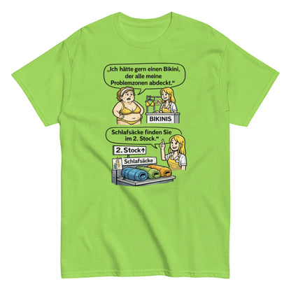 Lustiges Bikini Meme T-Shirt | Sarkastischer Spruch Shirt | Schlafsack Humor | Witziges Geschenk, Herren, Frauen, Unisex T-Shirt - SprücheKüche - Druckfrisch & frech