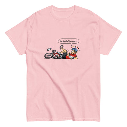 Lustiges Fahrradfahrer T-Shirt – „Na, das lief ja super…“ – Sarkastisches Fahrrad Shirt | Comic Style, Herren, Frauen, Unisex T-Shirt - SprücheKüche - Druckfrisch & frech