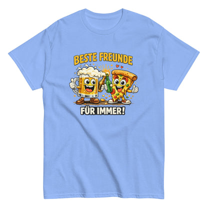 Lustiges Pizza & Bier T-Shirt – Beste Freunde für immer, Herren, Frauen, Unisex T-Shirt - SprücheKüche - Druckfrisch & frech