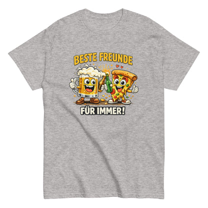 Lustiges Pizza & Bier T-Shirt – Beste Freunde für immer, Herren, Frauen, Unisex T-Shirt - SprücheKüche - Druckfrisch & frech