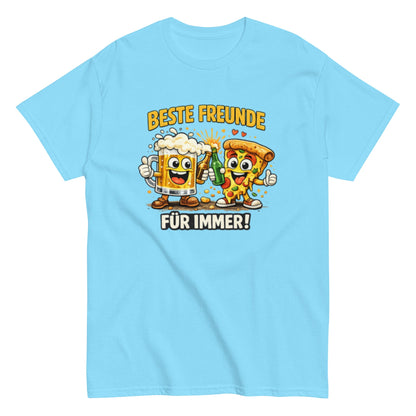 Lustiges Pizza & Bier T-Shirt – Beste Freunde für immer, Herren, Frauen, Unisex T-Shirt - SprücheKüche - Druckfrisch & frech