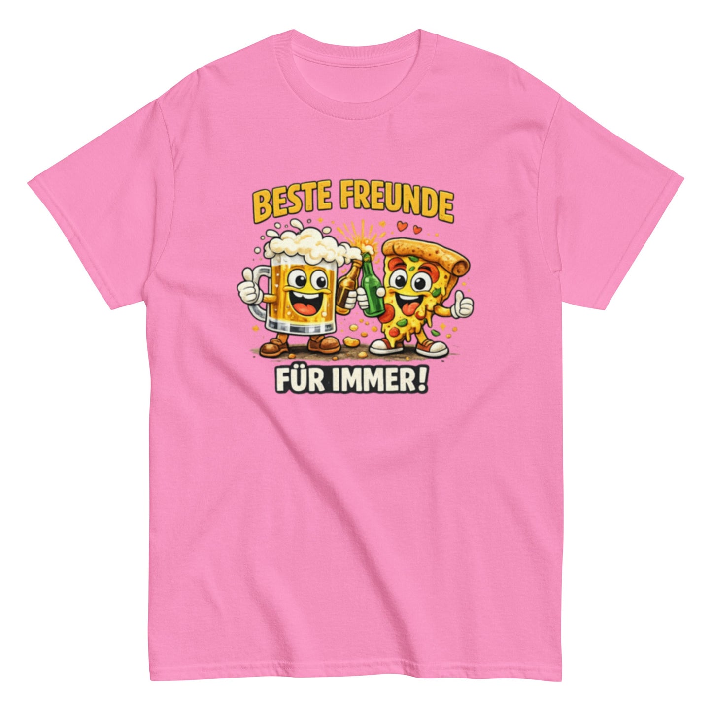 Lustiges Pizza & Bier T-Shirt – Beste Freunde für immer, Herren, Frauen, Unisex T-Shirt - SprücheKüche - Druckfrisch & frech